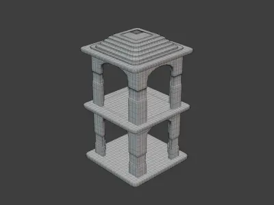Ancient Temple Arch Low-poly 3D model