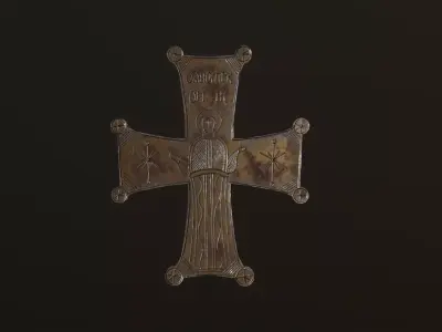 Byzantic cross Low-poly 3D model