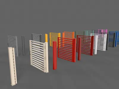 PBR Metal Gate A4 Low-poly 3D model