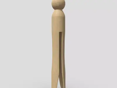 CC0 - Clothespin 2 Free low-poly 3D model