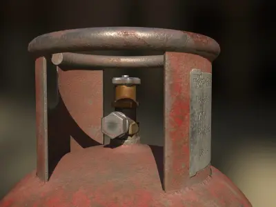 Old gas cylinder from ussr Low-poly 3D model