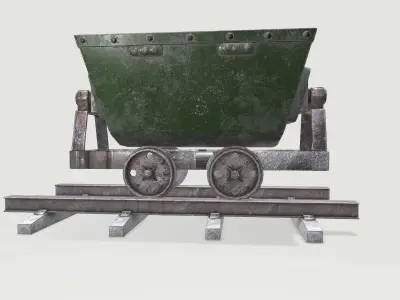 Mine Wagon 2 Low-poly 3D model