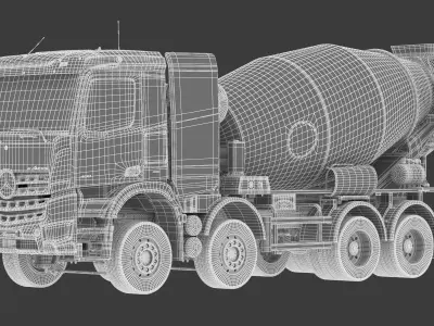 Mercedes Benz eArocs 400 Electric Truck Mixer 3D model