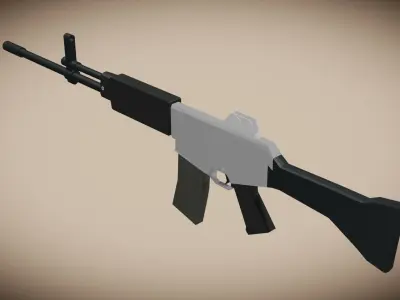 K2 Assault Rifle - Creative Low-Poly 3D Model Free low-poly 3D model