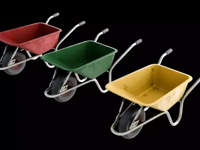 Wheelbarrow  Low-poly 3D model