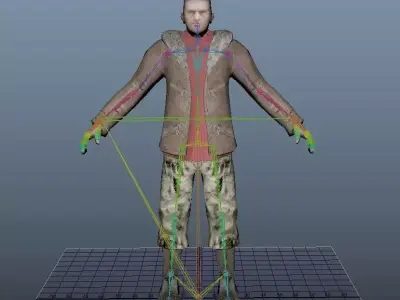 Low poly military man character Old school ps2 games look Low-poly 3D model