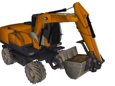 Excavator orange 3D model by wedigitize
