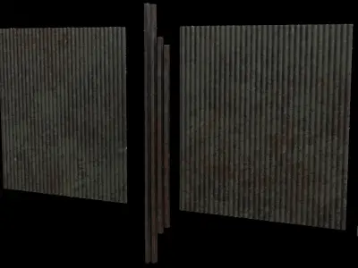 Modular Military Gate Low-poly 3D model