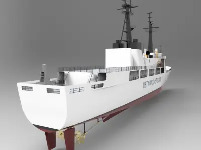 Coast guard ship 3D model