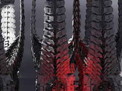 Dreadnaught Ship Wreck Spine Tall  3D model