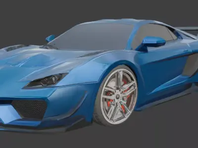 Racing car low poly Low-poly 3D model