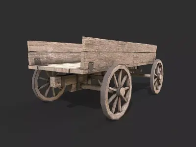 Medieval Environment Props 2 Carts  Wagons Pack Low-poly 3D model