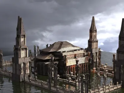 Arch Drake Fort Fortress Kitbash 2  3D model