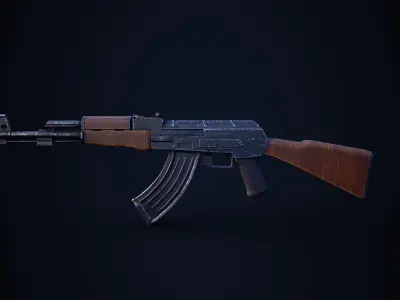 AK47 Battle Ready Game And Render Asset Low-poly 3D model