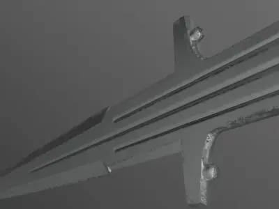 Montante Spanish Steel Greatsword with Ring-Guard Low-poly 3D model