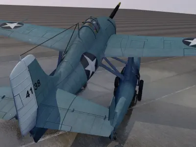 Grumman F4F-3S Wildcatfish 3D model