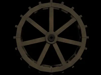 Paddle Wheel full PBR textured ready for UE5 Free low-poly 3D model