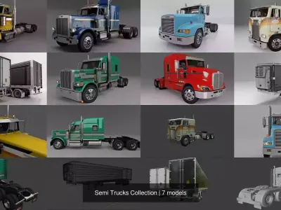 Semi Trucks Collection 3D Model Pack