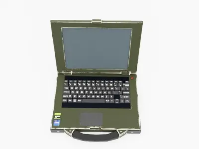 Military Laptop 3D Realistic  Low-poly 3D model