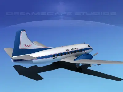 Martin 202 Knight Airlines 3D model