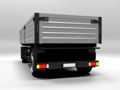 TRUCK TRAILER 2 LOWPOLY Low-poly 3D model