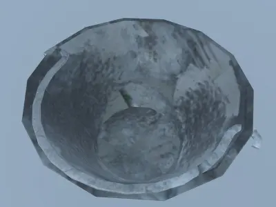 Bucket metal bowl Low-poly 3D model