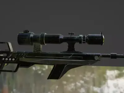 Sniper With Len gun 3D model