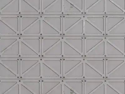 Triangular Sci-Fi White Metal Plate PBR Seamless Texture