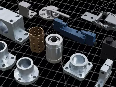 100 Mechanical Components 3D model