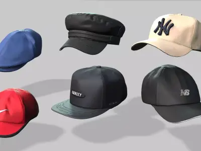 Cap collection 3D model