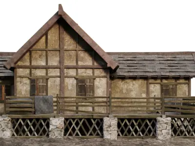 Old House Medieval 19 PBR 4K GameReady Low-poly 3D model