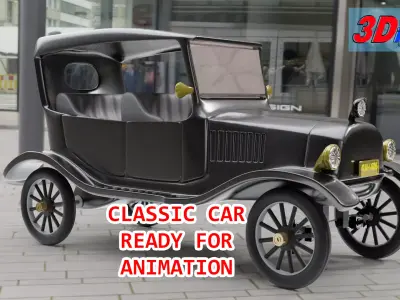 CLASSIC CAR FOR ANIMATION 3D model
