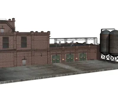 Old factory  Low-poly 3D model