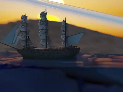 Ship in a bottle 3D model