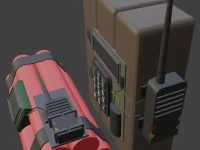 Dynamite and C4 Low-poly 3D model