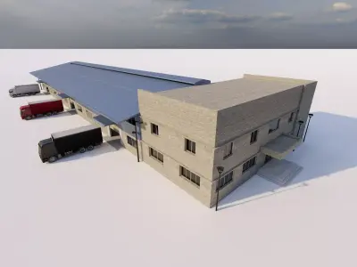 Warehouse-Warehouse Building 3D model 5