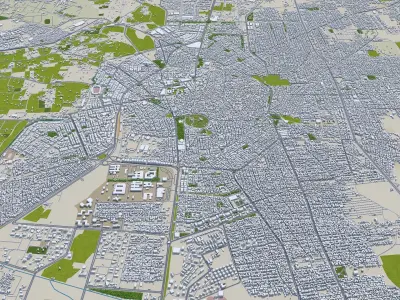 Homs Syria 20km AI Low-poly 3D model