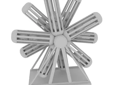 Wheel animation with layers 3D model