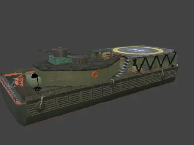 Vietnam troop carrier warship ATC TROOP CARRIER Low-poly 3D model