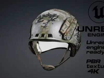 Military helmet PBR 4k Low-poly 3D model