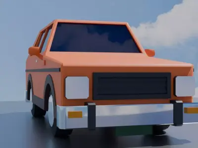Station Wagon Car Low-poly 3D model purchase