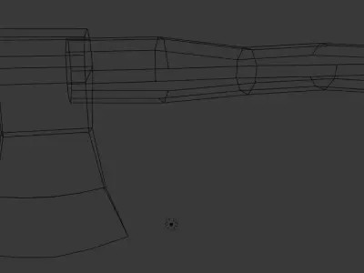  Stylized Cutting Axe  Low-poly 3D model