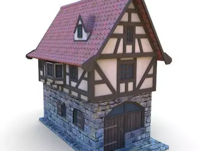 Medieval Building 47 Townhouse Low-poly 3D model