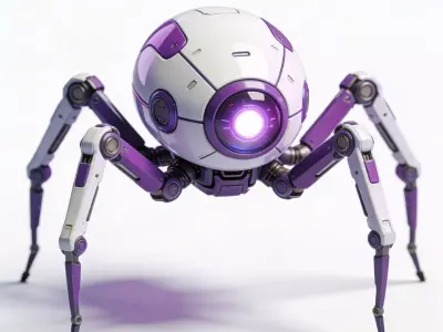 Futuristic Robotic Hacking Spider 3D Model Low-poly 3D model