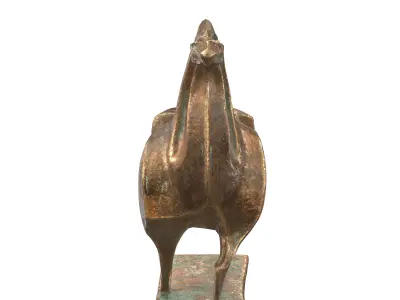 Horse abstract bronze statues Low-poly 3D model