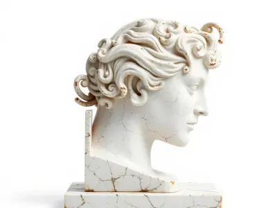 Ancient Greek Marble Bust model pack Low-poly 3D model