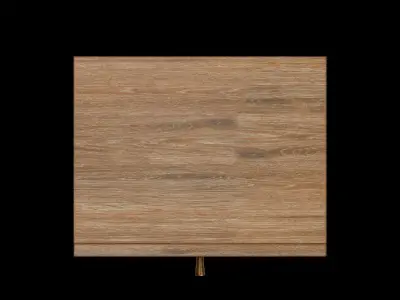 Natural Rattan Oak Effect Bedside Table 3D model