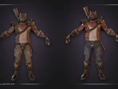 DogMan unreal engine unity Low-poly 3D model