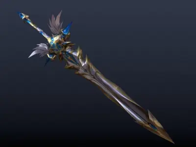 Futuristic Sword Low-poly 3D model 22