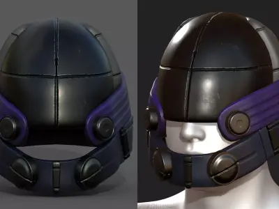 Helmet scifi military combat 3d model low poly  Low-poly 3D model order